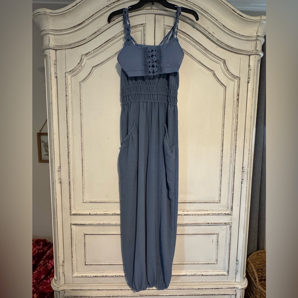 Three Bird Nest Blue Jumpsuit - Picture 4 of 6